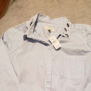 Long sleeve embellished shirt